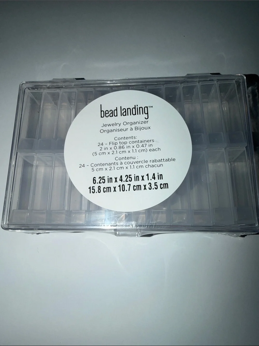 Bead landing jewelry organizer